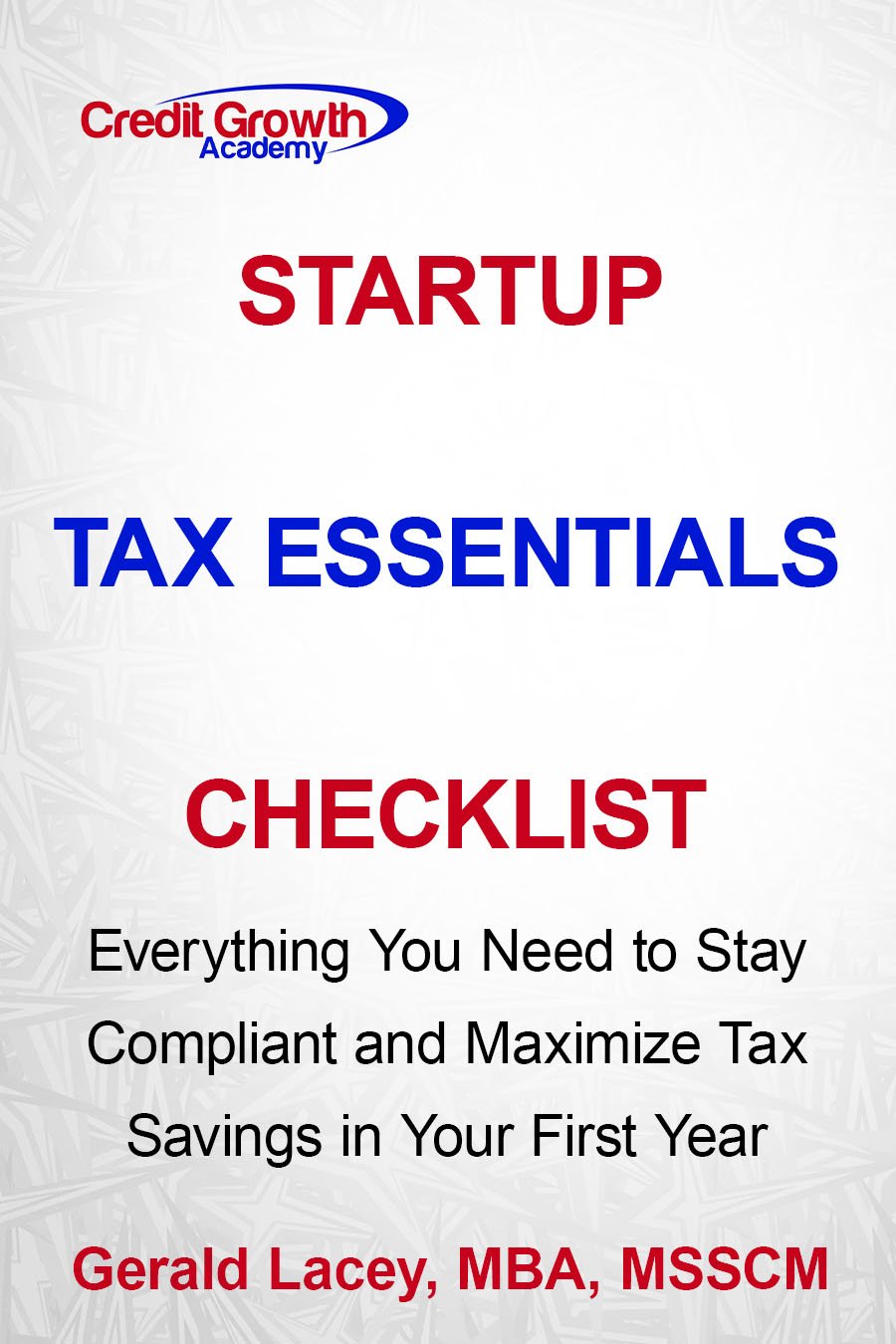Startup Tax Essentials Checklist cover for new business tax compliance and deductions