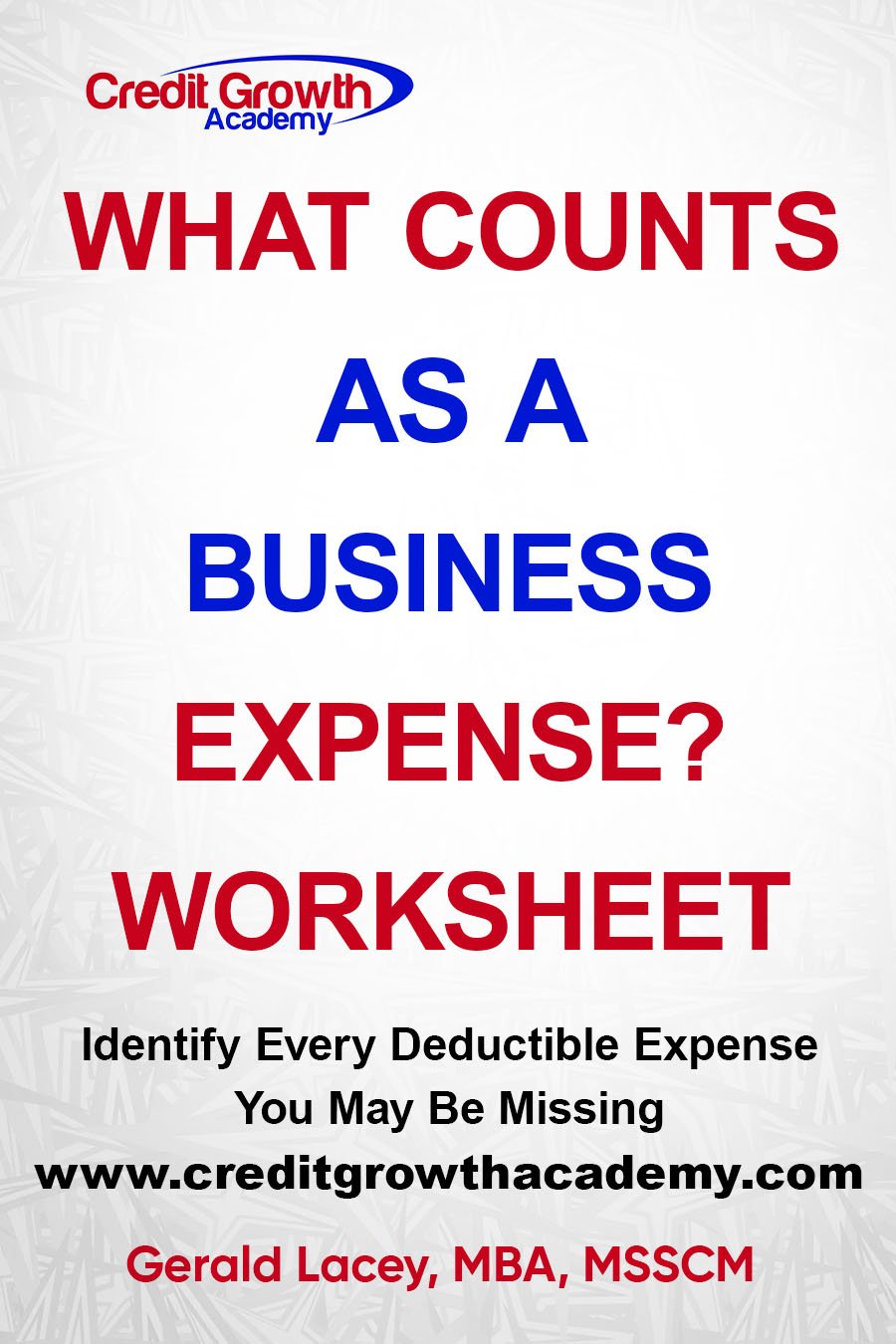What Counts as a Business Expense worksheet cover for identifying deductible business expenses