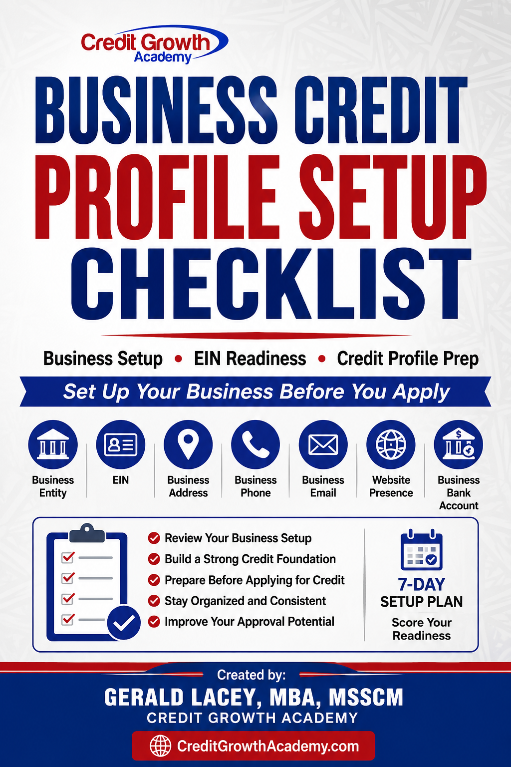 Business Credit Profile Setup Checklist by Credit Growth Academy