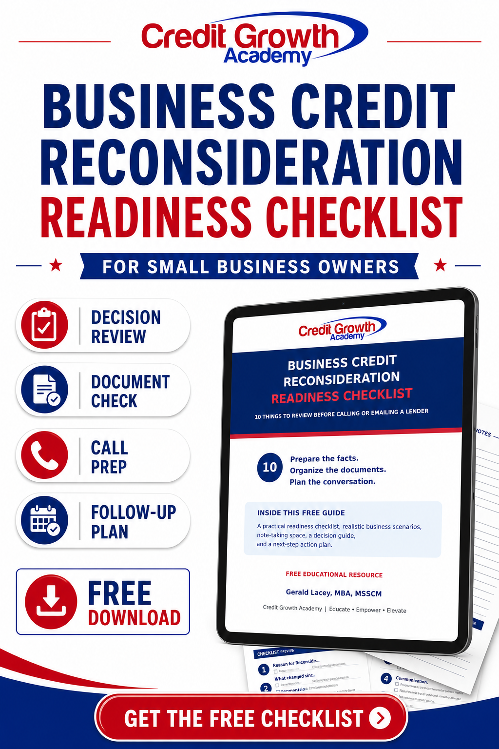 Business Credit Application Reconsideration Script Pack from Credit Growth Academy