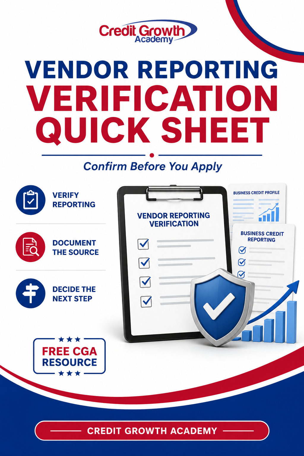 Vendor Reporting Verification Quick Sheet by Credit Growth Academy